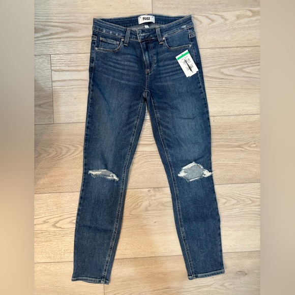 Paige Verdugo Crop Distressed Skinny Jeans Size 25 New with tags - Picture 2 of 8
